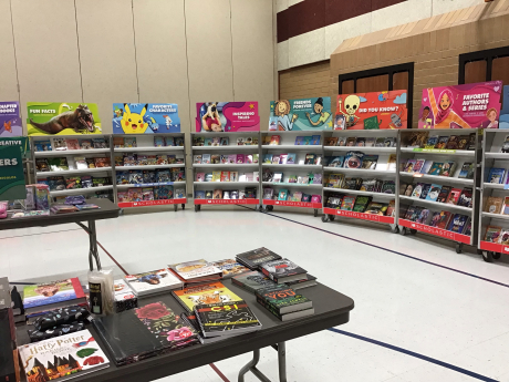 books being displayed at the book fair