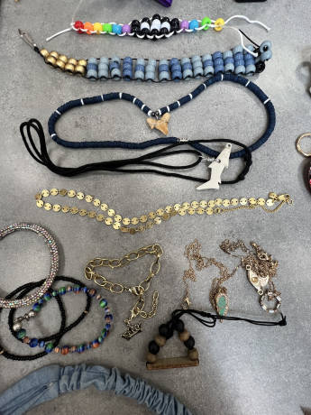 necklaces and bracelets in the lost and found
