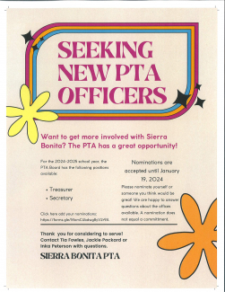 PTA Seeking New Officers