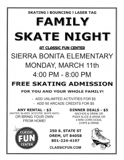 Family Skate Night Flier