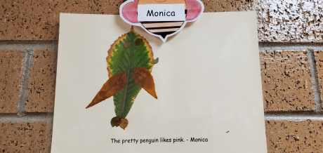 Leaf Art of a Penguin