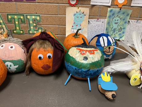 Third grade student decorated pumpkin