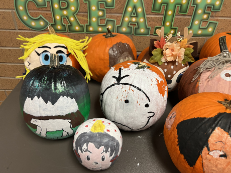 Third grade student decorated pumpkin