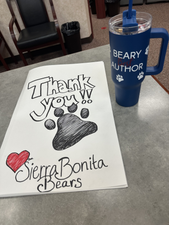 Thank you card and mug for Brandon Mull