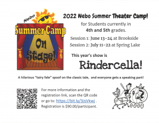 2022 Nebo Summer Theater Camp Flier